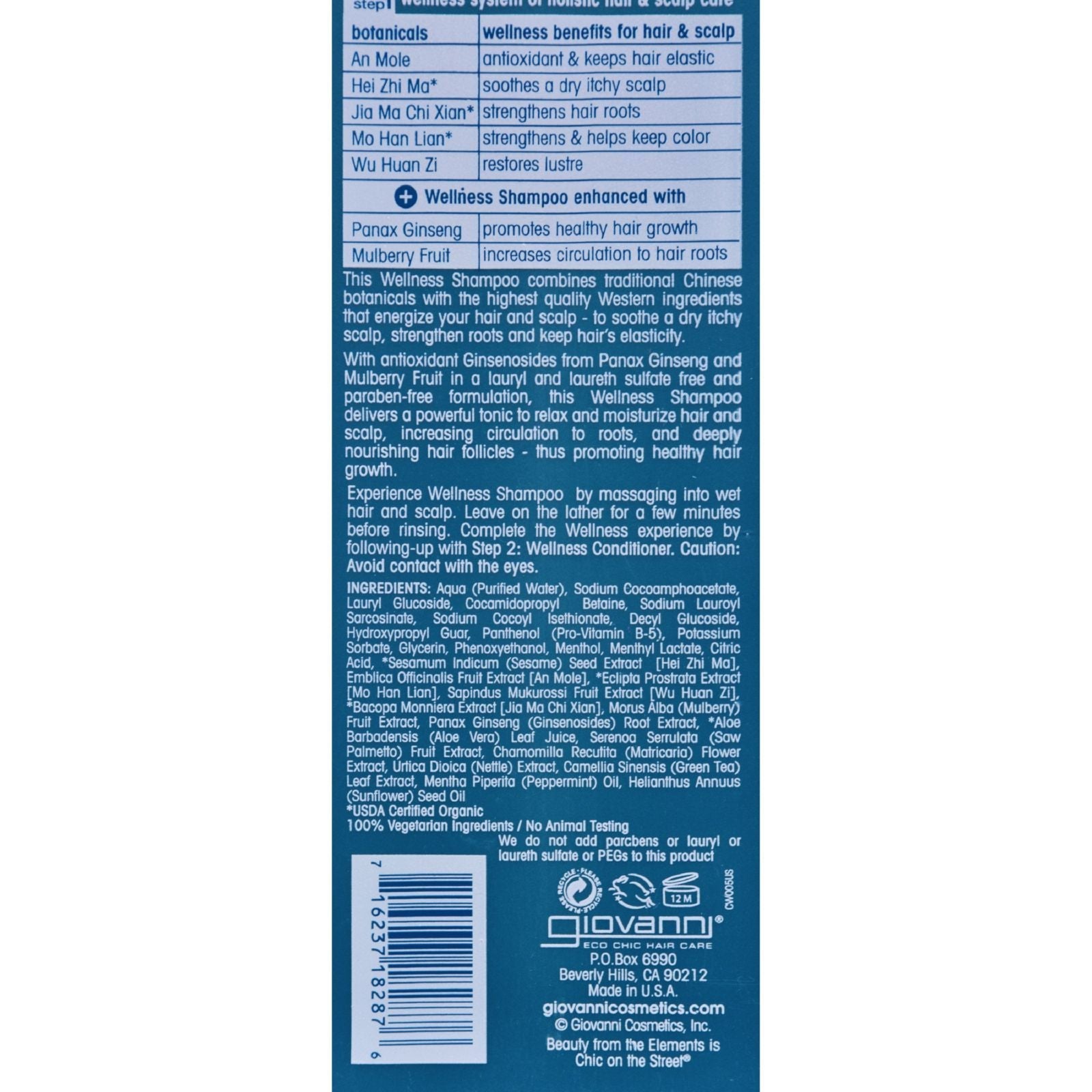 Giovanni Wellness System Step 1 Shampoo with Chinese Botanicals - 8.5 fl oz