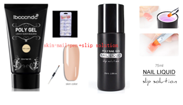 Color: Skin+nail+pen+slip solution - Painless and rapid extension of crystal glue