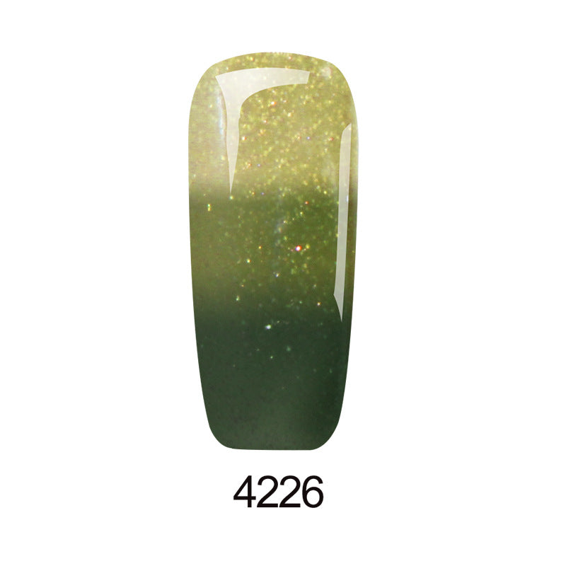 Thermochromic phototherapy gel gradient flash powder cat eye glue - Color: 4224