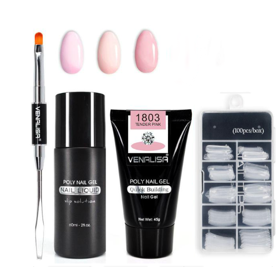 Venalisa Poly Nail Gel Kit Nail Fesign Builder Nail Gel Acrylic Transparent Crystal Coumuflage Set Nail Extend Jelly Gel Polish - style: 1803 style