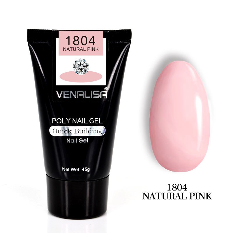 Venalisa Poly Nail Gel Kit Nail Fesign Builder Nail Gel Acrylic Transparent Crystal Coumuflage Set Nail Extend Jelly Gel Polish - style: 1084 natural pink