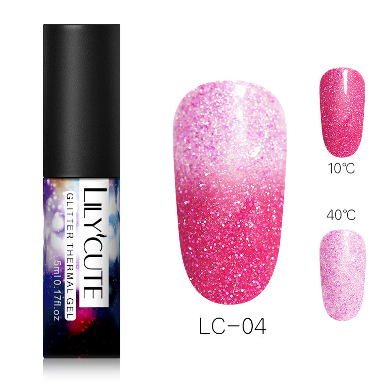Thermochromic phototherapy gel gradient flash powder cat eye glue - Color: D4