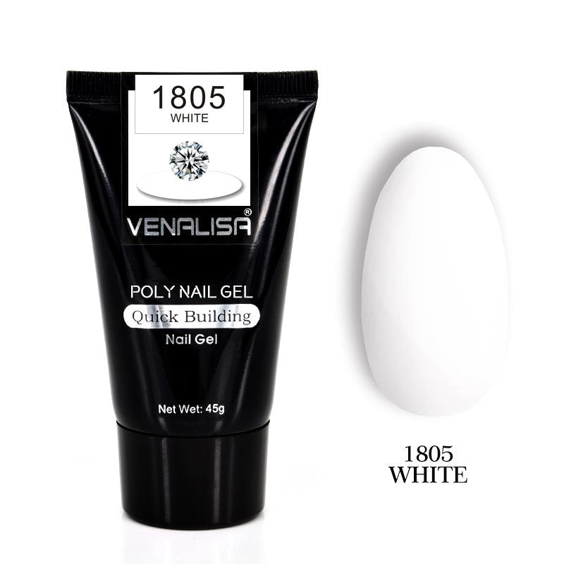 Venalisa Poly Nail Gel Kit Nail Fesign Builder Nail Gel Acrylic Transparent Crystal Coumuflage Set Nail Extend Jelly Gel Polish - style: 1085 white