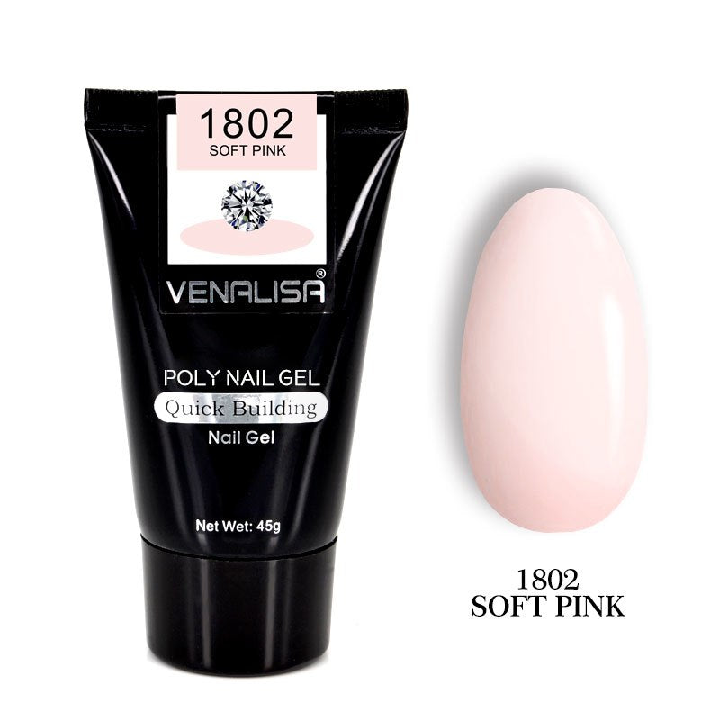 Venalisa Poly Nail Gel Kit Nail Fesign Builder Nail Gel Acrylic Transparent Crystal Coumuflage Set Nail Extend Jelly Gel Polish - style: 1802 soft pink