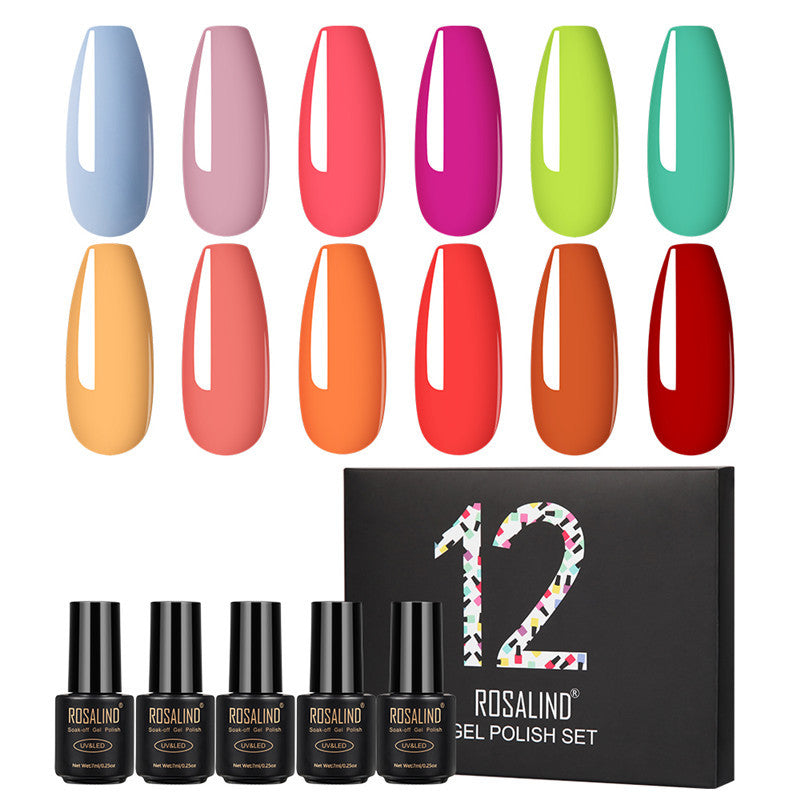 Color: G Pack - Fluorescent color nail polish set 12 bottles