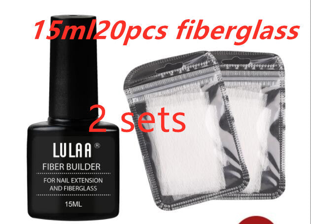 format: 15ml20pcsX2 - Nail Extension Fiber Set Nail Extension Gel Repair Liquid Paper-free Support Sheet