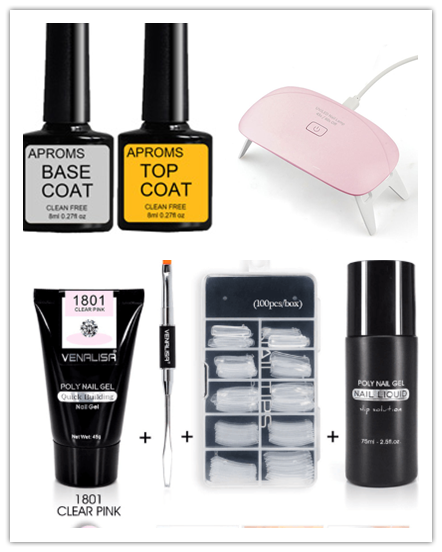 Venalisa Poly Nail Gel Kit Nail Fesign Builder Nail Gel Acrylic Transparent Crystal Coumuflage Set Nail Extend Jelly Gel Polish - style: 1081set