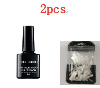 Style: Glue+fiber - Fiber Bulider Nail Gel Quick Building Repair Broken Nails Soak Off UV Gel