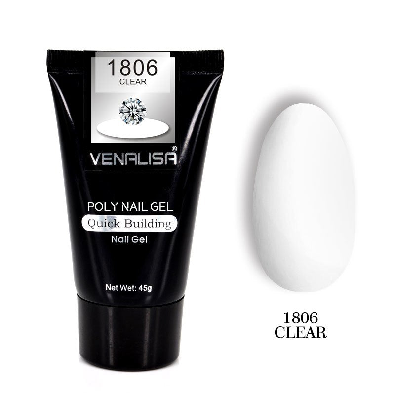 Venalisa Poly Nail Gel Kit Nail Fesign Builder Nail Gel Acrylic Transparent Crystal Coumuflage Set Nail Extend Jelly Gel Polish - style: 1086 clear