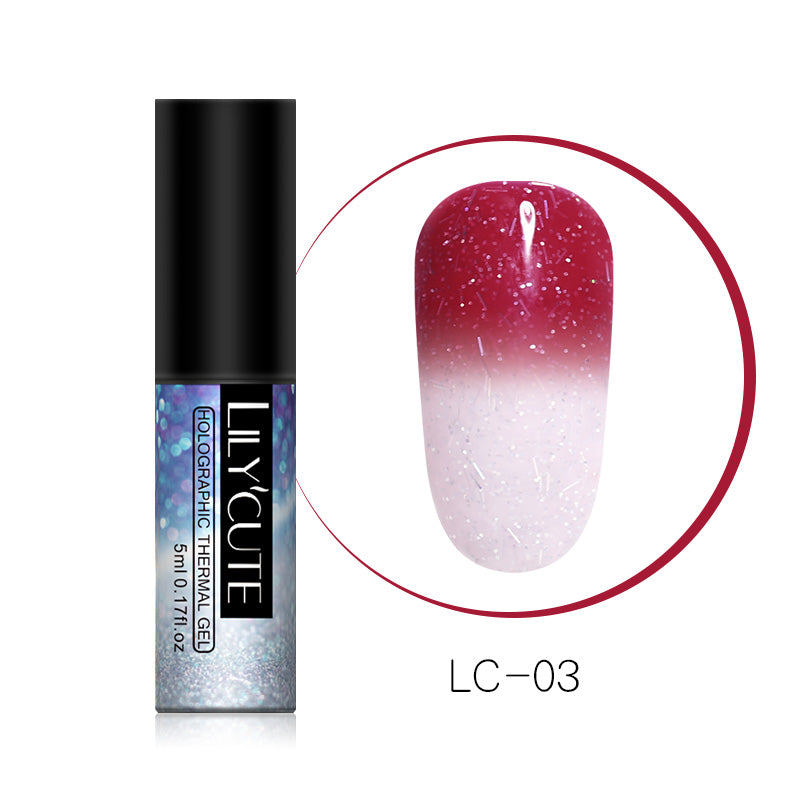 Thermochromic phototherapy gel gradient flash powder cat eye glue - Color: A3