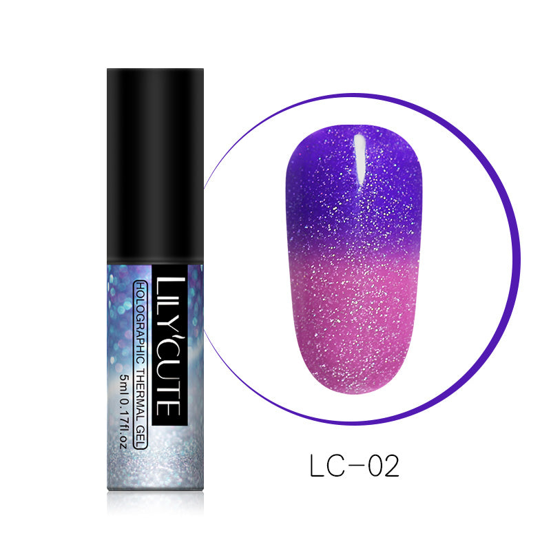 Thermochromic phototherapy gel gradient flash powder cat eye glue - Color: A2
