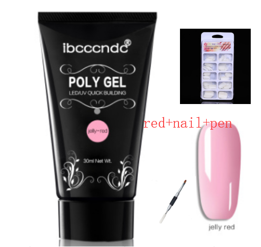 Color: Red+nail+pen - Painless and rapid extension of crystal glue