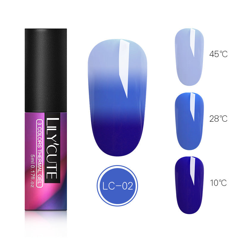 Thermochromic phototherapy gel gradient flash powder cat eye glue - Color: C2