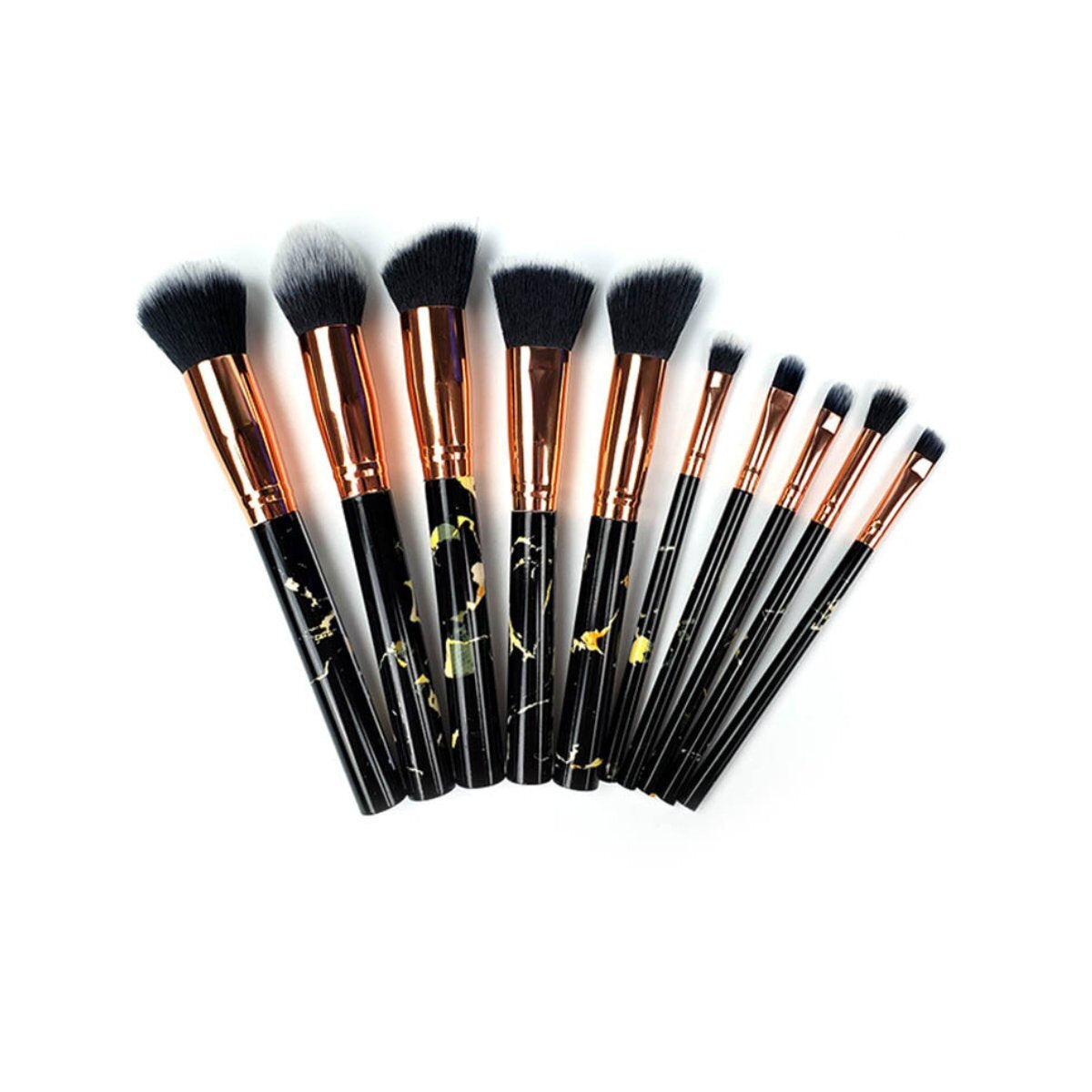 Color: Beauty Spot Black - La Canica 10 In 1 Makeup Brush Set With Travel Friendly Container