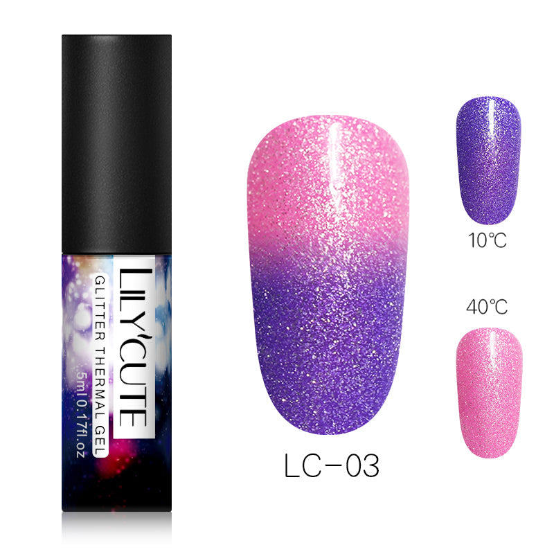 Thermochromic phototherapy gel gradient flash powder cat eye glue - Color: D3