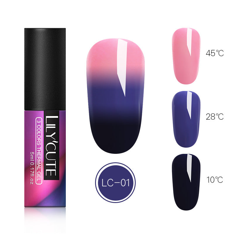 Thermochromic phototherapy gel gradient flash powder cat eye glue - Color: C1