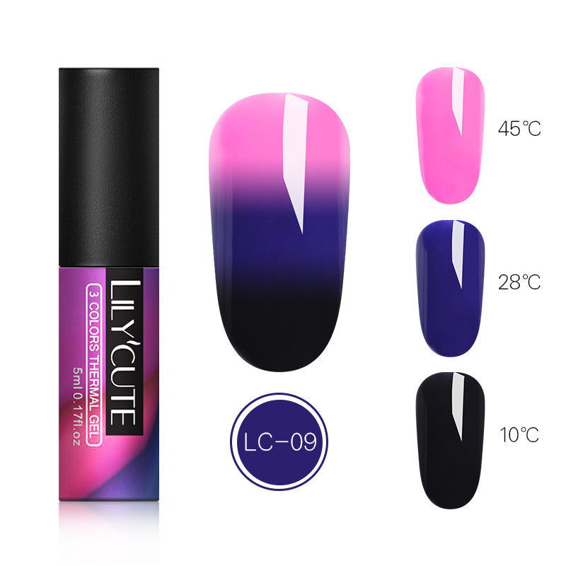 Thermochromic phototherapy gel gradient flash powder cat eye glue - Color: C9