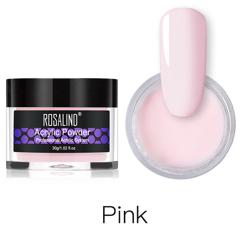 Color: Pink - Nail styling carved powder nail powder and crystal liquid