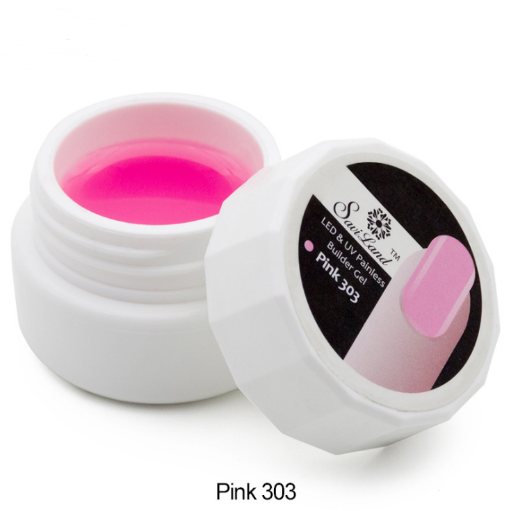 Color: 303 pink - Light and fast extension of liquid gel gel