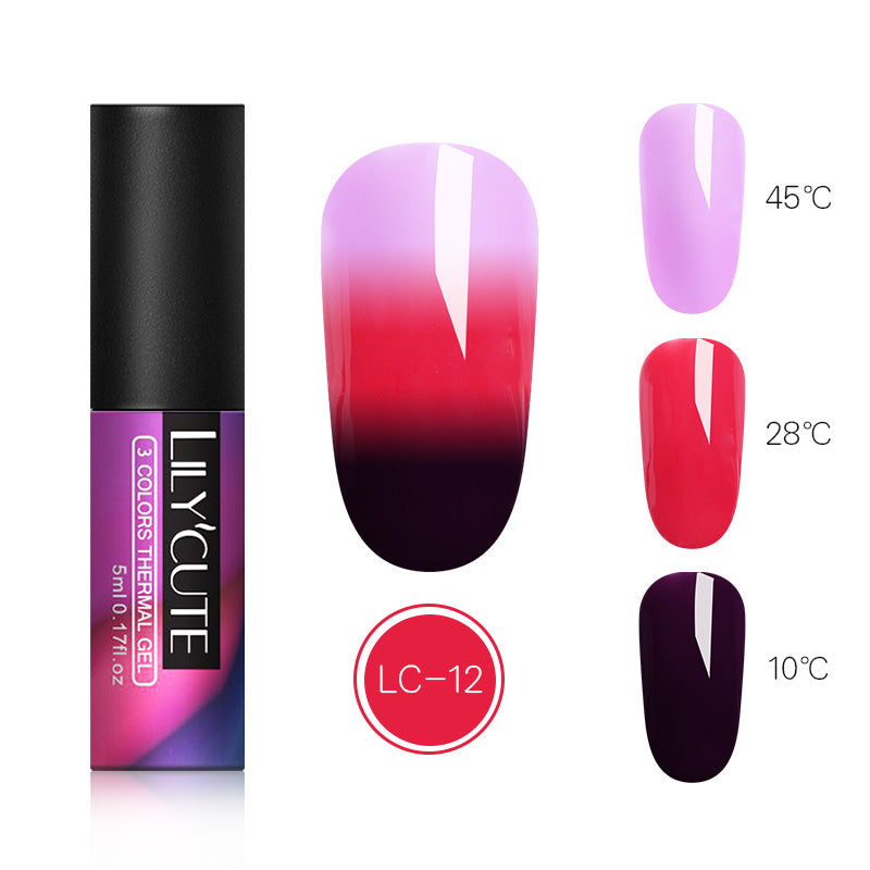 Thermochromic phototherapy gel gradient flash powder cat eye glue - Color: C12