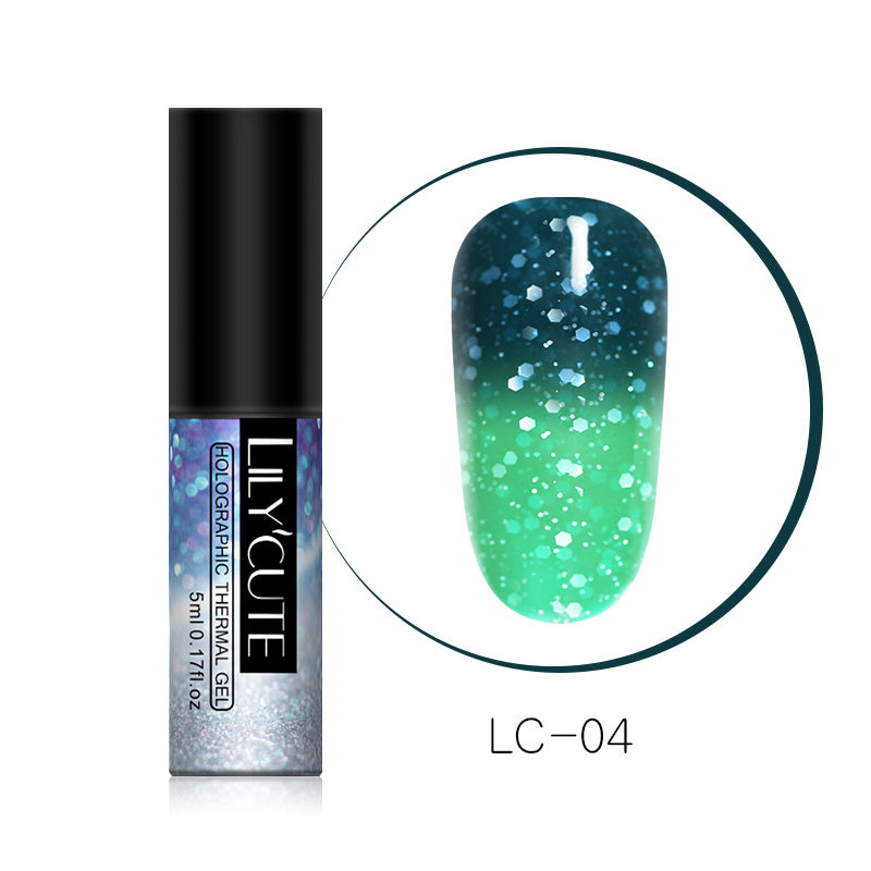 Thermochromic phototherapy gel gradient flash powder cat eye glue - Color: A4