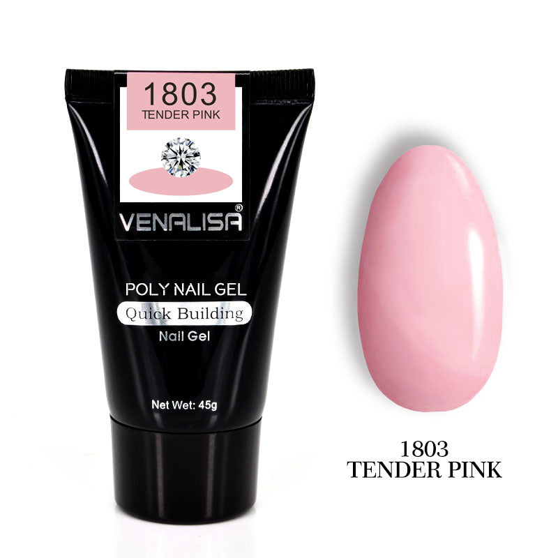 Venalisa Poly Nail Gel Kit Nail Fesign Builder Nail Gel Acrylic Transparent Crystal Coumuflage Set Nail Extend Jelly Gel Polish - style: 1083 tender pink