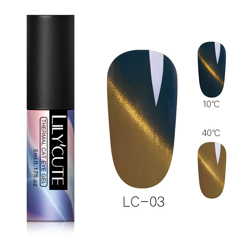 Thermochromic phototherapy gel gradient flash powder cat eye glue - Color: E3
