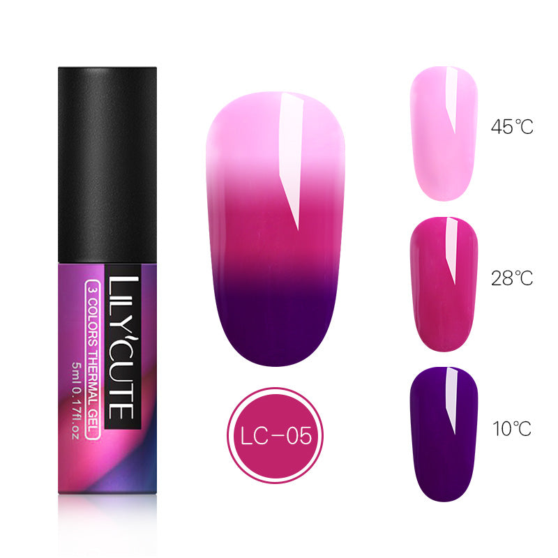 Thermochromic phototherapy gel gradient flash powder cat eye glue - Color: C5