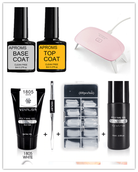 Venalisa Poly Nail Gel Kit Nail Fesign Builder Nail Gel Acrylic Transparent Crystal Coumuflage Set Nail Extend Jelly Gel Polish - style: 1085set