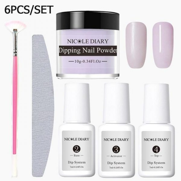 Scrub Sticky Powder Nail Wetting Powder - Color: 6PCS SET A