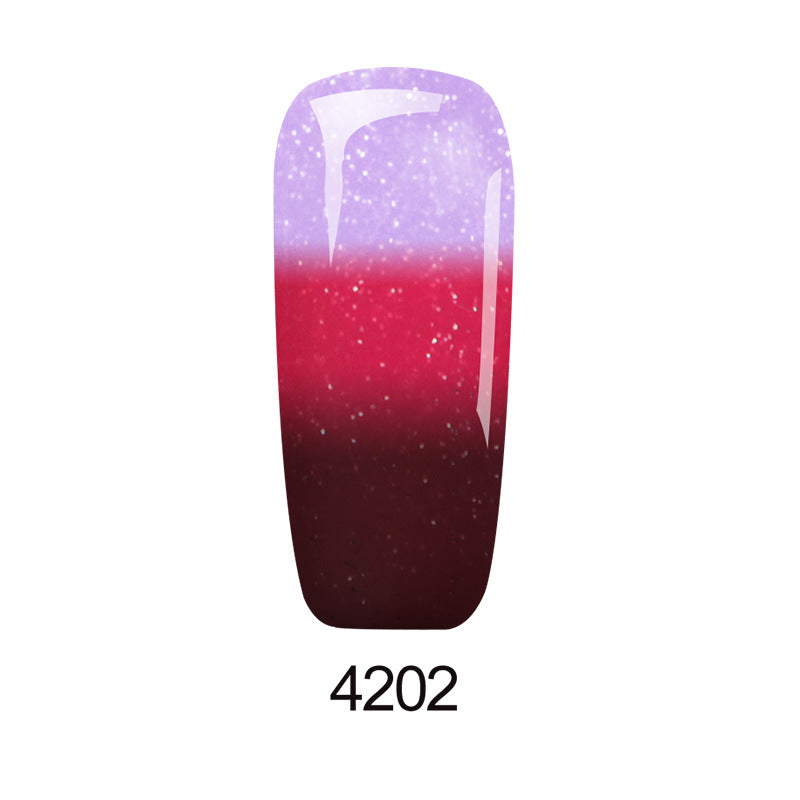 Thermochromic phototherapy gel gradient flash powder cat eye glue - Color: 4202