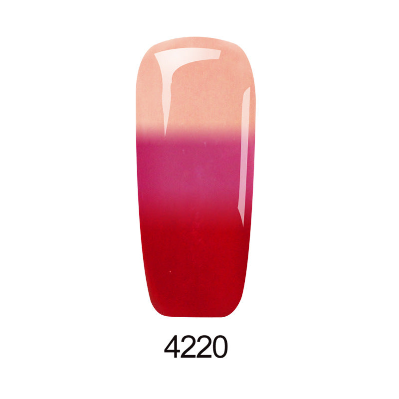 Thermochromic phototherapy gel gradient flash powder cat eye glue - Color: 4220