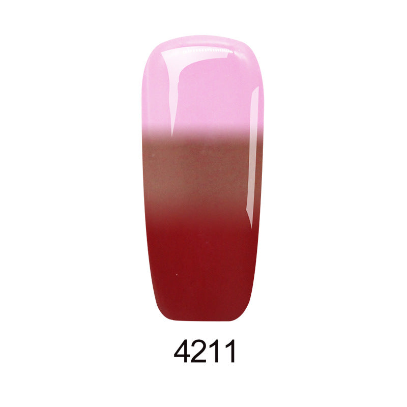 Thermochromic phototherapy gel gradient flash powder cat eye glue - Color: 4211