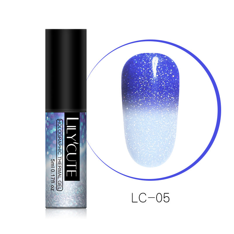 Thermochromic phototherapy gel gradient flash powder cat eye glue - Color: A5