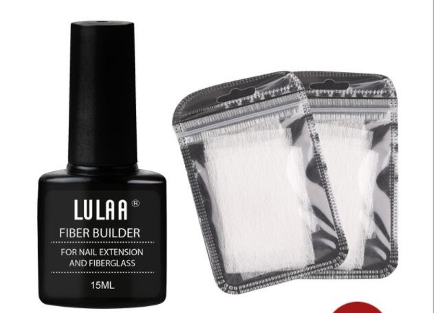 format: 15ml20pcs - Nail Extension Fiber Set Nail Extension Gel Repair Liquid Paper-free Support Sheet