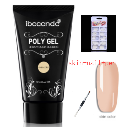 Color: Skin+nail+pen - Painless and rapid extension of crystal glue